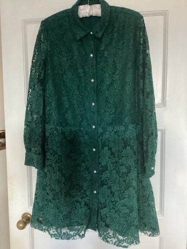 Zara dress green lace size - size, l
