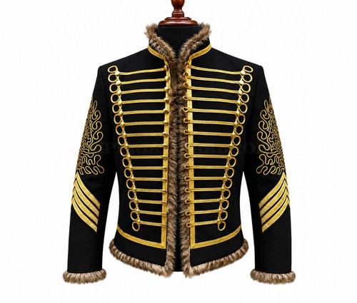 Black napoleonic hussar jacket - black,
