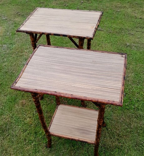 Pair vintage tiger bamboo - ,