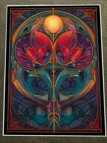 Art nouveau floral - design, with