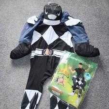Power Rangers Piggyback Morphsuits Black Ranger Fancy Dress Men's Adult Costume