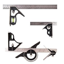 Adjustable Engineers Combination Set Square 6" 12" Inch Spirit Level Right Ruler