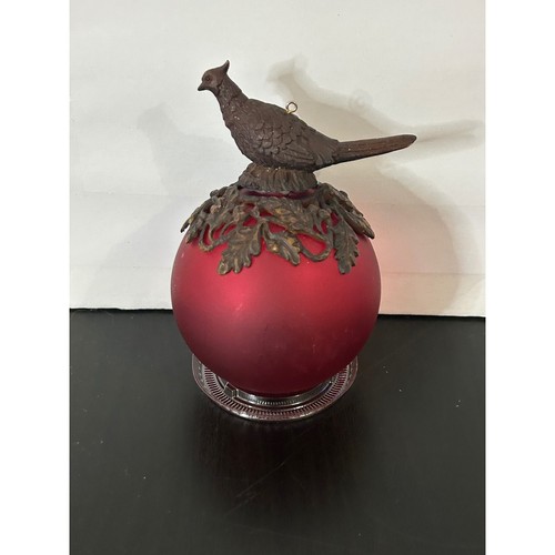 Ornament holiday red frosted - holiday,