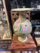 Very Large Decorative Floral Metal Tall Floor Standing Vase Urn Home Decor 24 In