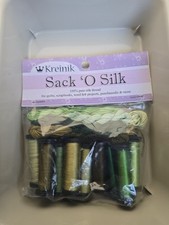 Kreinik Sack O Silk 100% Pure Silk Pack Of Greens And Gold