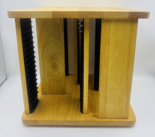 Vtg wood spinner - wood, rack