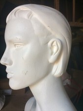 AMAZING Vintage Detail Female-Form Mannequin on Original Glass Stand over 6 feet