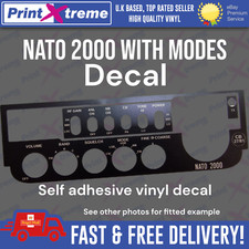 NATO 2000 cb radio faceplate Decal Sticker bezel SELF ADHESIVE (WITH MODES)