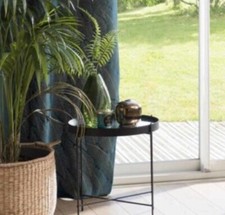 Mirrored Side Table Metal Black Small By Maisons Du Mondel