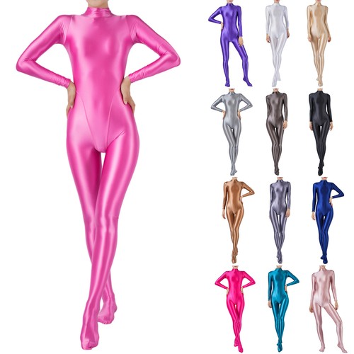 Womens glossy full bodysuit - full,