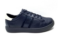 Hotter Ortholite Switch Shoes Size 4.5 UK EEE Extra Wide Fit Navy Blue Leather
