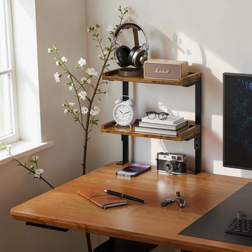 Wood desk shelf tier clamp - wood,