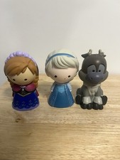 Disney Store Frozen Vinyl Bath Toys 3Figures Elsa Anna Sven  Chunky 