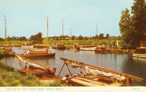 Rppc vintage postcard river - postcard,