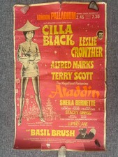 Vintage Aladdin Panto Poster Signed By Cast Cilla Black
