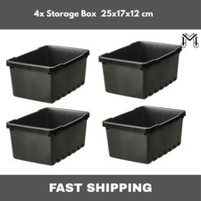 4x IKEA UPPSNOFSAD Storage box Container Durable Storage Unit black 25x17x12 cm