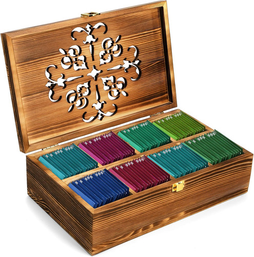 Wooden tea bag storage box - storage,