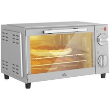 HOMCOM Mini Oven 9L Countertop Toaster Oven with Timer Control 750W Silver