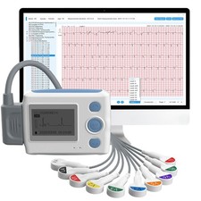 12 Lead ECG Monitor 24h ECG Holter Record With AI Analysis Work With Mac&Windows
