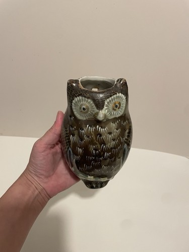 Ceramic owl wall pocket - owl, vase