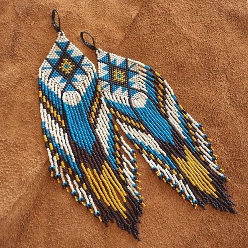 Tribal earrings native large - earrings,