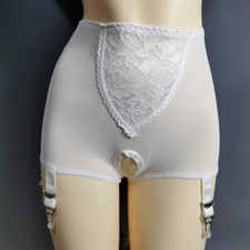 Garter Lingerie High-waist Lace Mesh Suspender 6 Straps Crotchless Women's Panty