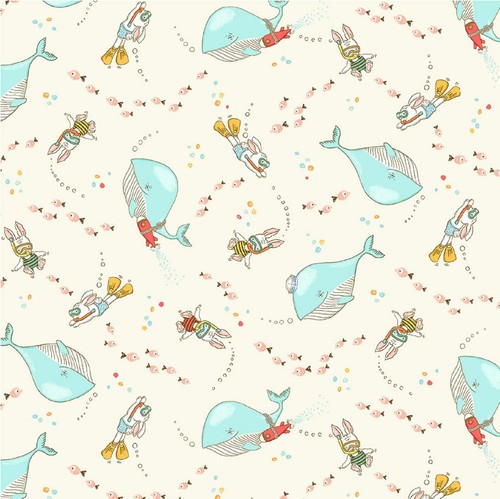 Whales divers fabric 110cm - &,