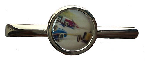 Vintage racing cars tie slide - vintage,