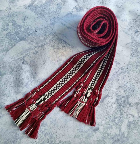 Woven belt red - dark, boho