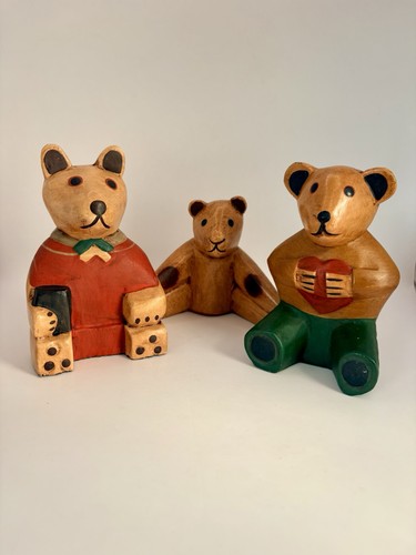 Vintage hand carved wooden - carved,
