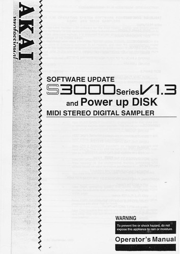 Akai s3000 software - akai, v1.3
