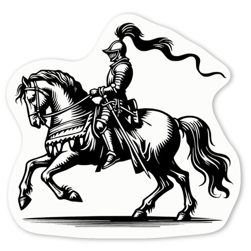 Knight horseback white - 'knight, on