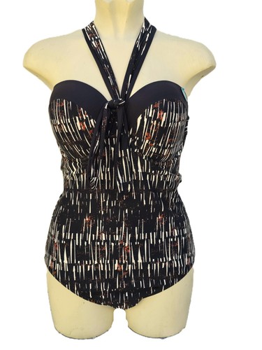 Brown swimsuit black white - m&s,