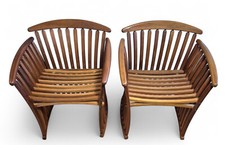 Pair of Canadian Bentwood Steamer Lounge Conservatory Armchairs by Thomas Lamb