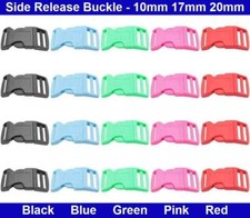 Side Release Buckles - Contoured - 10mm 17mm 20mm - Black Blue Green Pink Red
