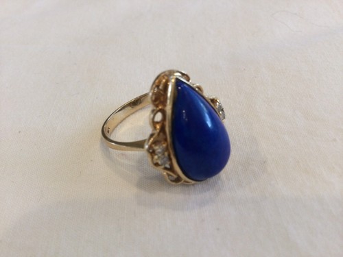 14k yellow gold lapis lazuli - yellow,