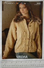 Vintage: Sirdar 8608 jacket, foxy tiny tot DK, 32-42 inch, 81-107 cm