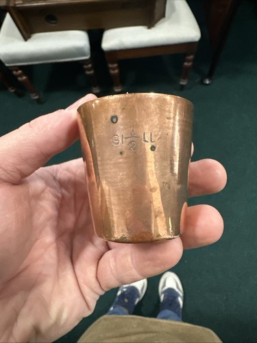 Antique copper rum measure - antique,