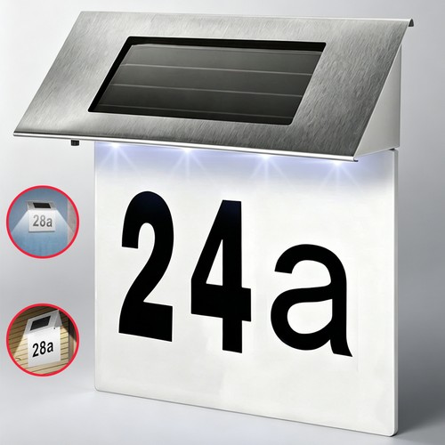 Solar illuminated doorplate - solar,