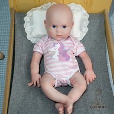 COSDOLL 18" Handmade Platinum Silicone Newborn Lifelike Reborn Baby Girl Doll UK