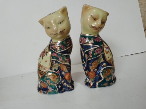 Cats pair oriental ceramic - cats,,