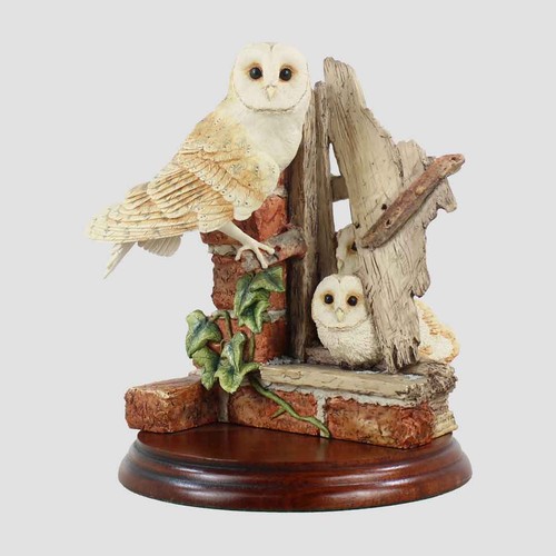 Barn owl family border fine - family,