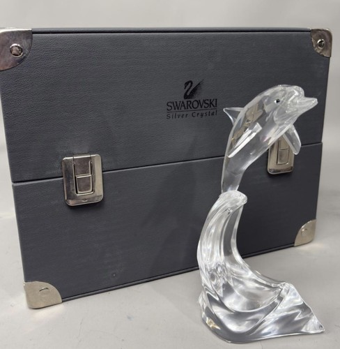 Swarovski dolphin with leather - with,