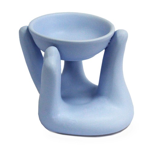 Open hands oil burner - oil, blue
