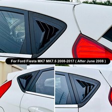 Rear Side Window Louver Cover Trim Gloss Black For Ford Fiesta MK7 7.5 2008-2017