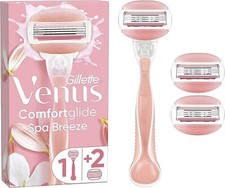 Gillette Venus ComfortGlide Spa Breeze Razor + 3 Razor Blades FAST FREE P&P