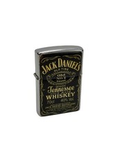 Rare Vintage JACK DANIELS WHISKEY Flip Top Petrol Lighter in Working Order