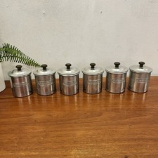 Aluminium Canisters Midcentury Herb/Spice Jars MCM vintage set