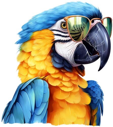 Blue gold macaw parrot - blue, bird