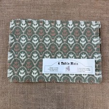 4 X VINTAGE PATTERNED WOVEN WOOL WELSH TAPESTRY TABLE PLACE MATS-UNUSED